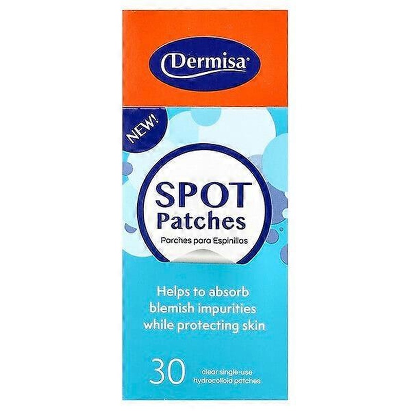Dermisa, Spot Patches, For All Skin Types, 30 Clear Single-Use Hydrocolloid Patches