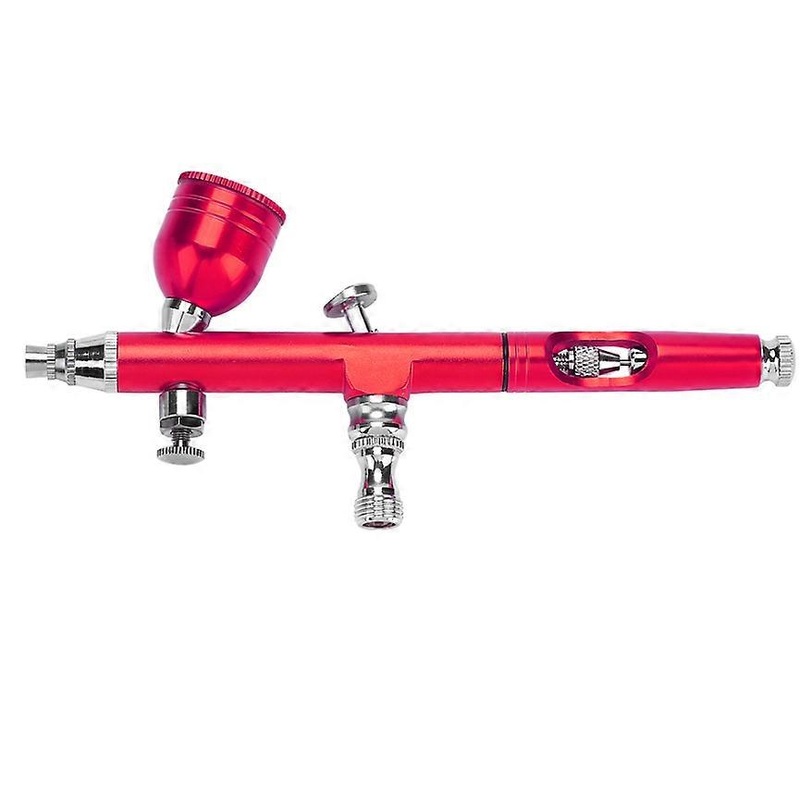 0.2mm Gravity Feed Airbrush Gun Spray Gun Art Tattoo Paint Nail Cake Decoration Tools(Red)