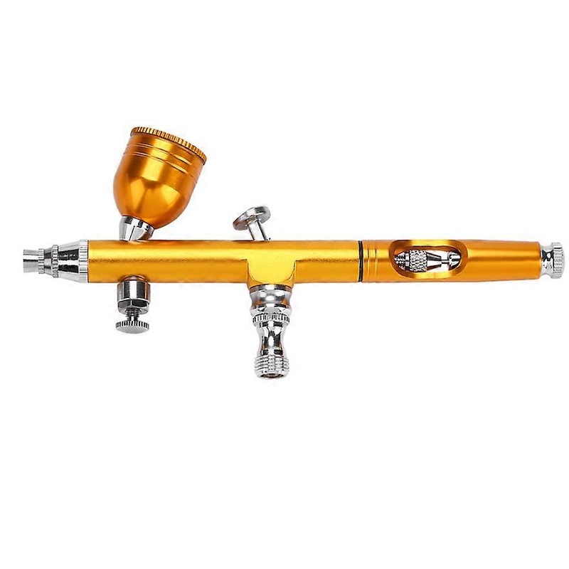 0.2mm Gravity Feed Airbrush Gun Spray Gun Art Tattoo Paint Nail Cake Decoration Tools(Yellow)