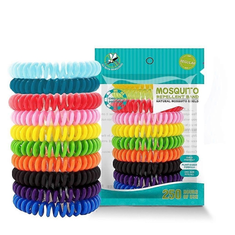 20 Pack Mosquito Repellent Bracelets, DEET-Free Insect Repellent Wristbands for Kids and Adults Outdoor Camping Fishing Travel - Multicolor