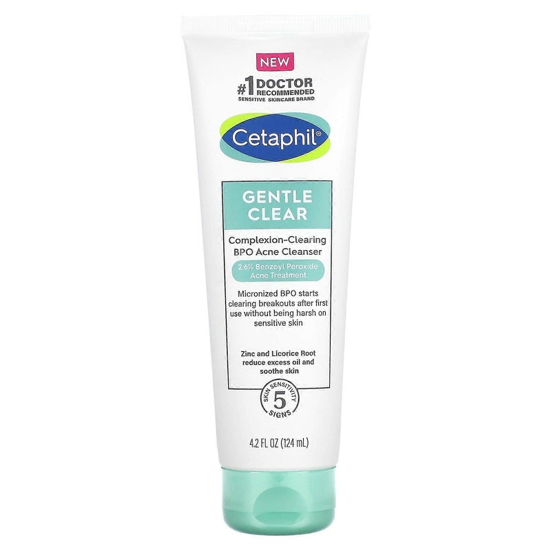 Gentle Clear, Complexion-Clearing BPO Acne Cleanser, 4.2 fl oz (124 ml)