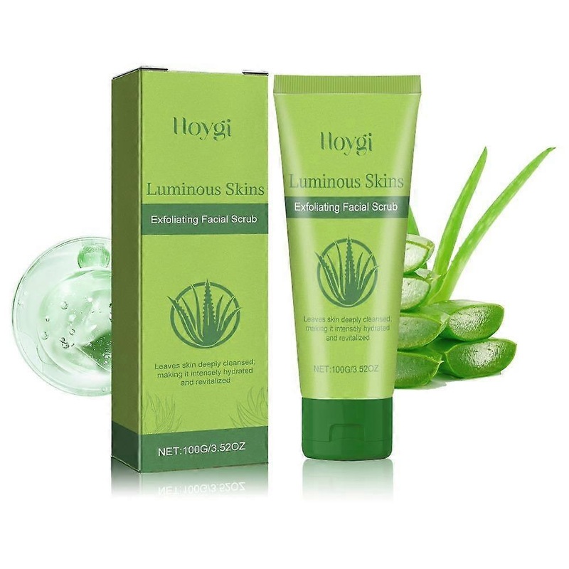 100g Green Aloe Vera Exfoliating Scrub Deep Cleansing Face and Body Moisturizer for Sensitive Skin