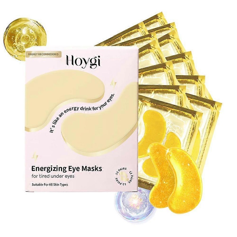 12-Piece Energizing Eye Mask Set for Anti-Aging and Deep Moisturizing to Reduce Dark Circles and Wrinkles