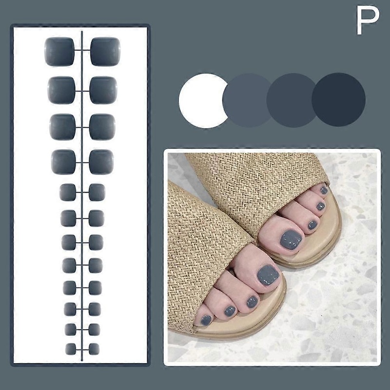 24-Piece Short Style Press-On Toenails Universal Fit Long-Lasting and Easy Application