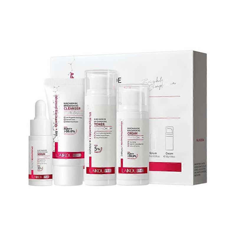 4-Piece Skincare Set with Niacinamide for Complete Facial Care Travel Size