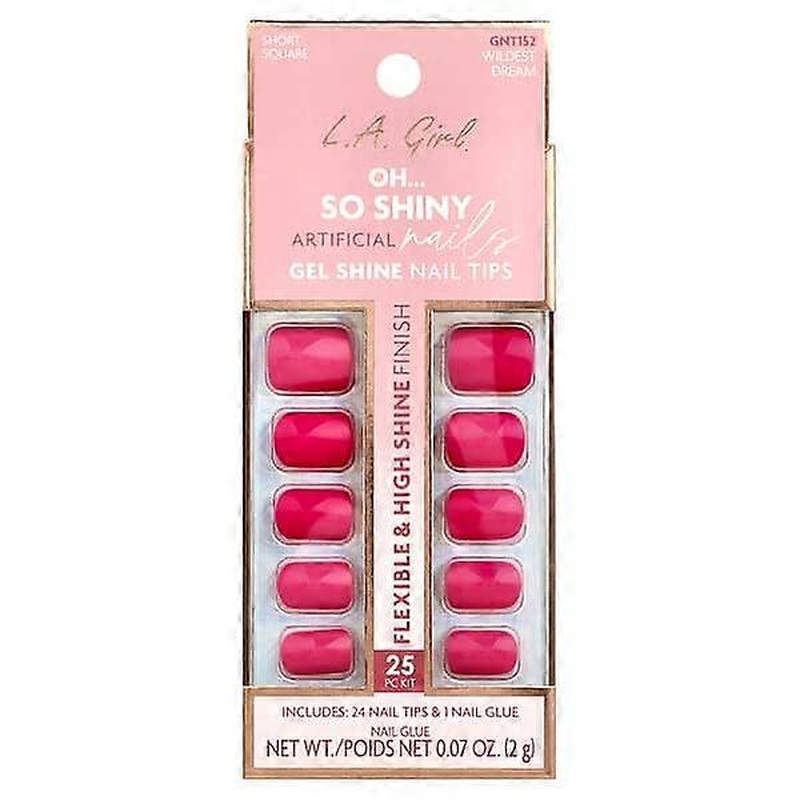 L.A. Girl, Oh So Shiny Artificial Nails, Gel Shine Nail Tips, GNT152 Wildest Dream, 25 Piece Kit