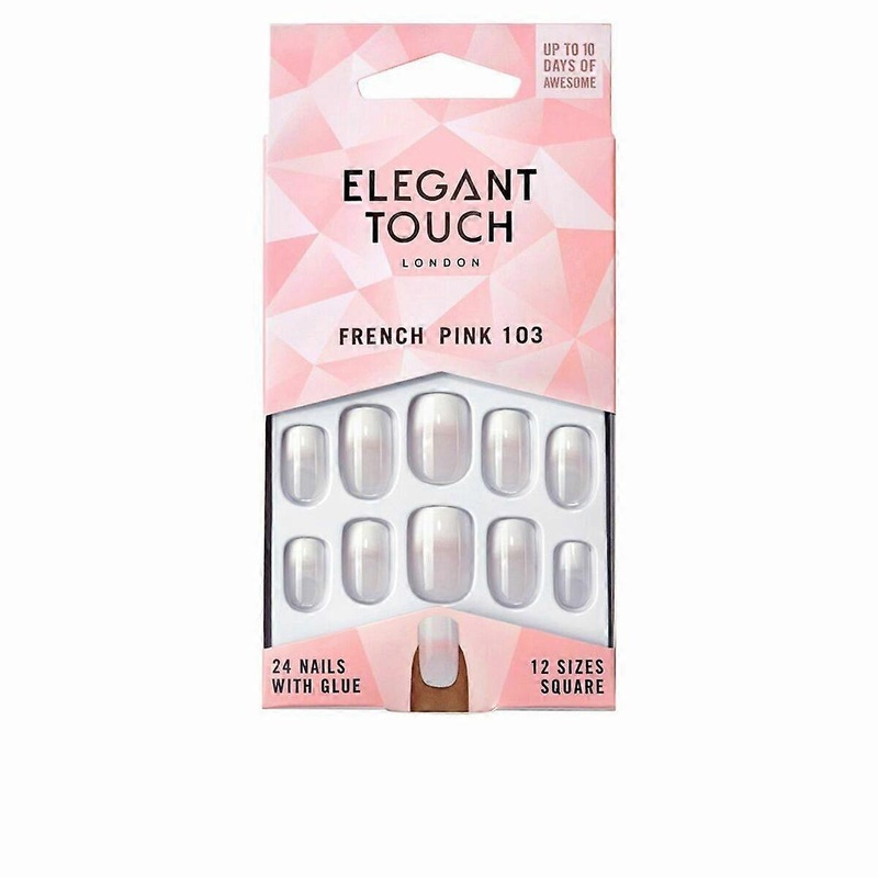 False nails Elegant Touch French M 24 Pieces (24 uds)