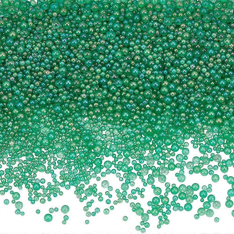 100G Bubble Beads DIY 3D Nail Art Decoration Mini Glass Beads Tiny Caviar Nail Beads Dark Sea Green 0.6~3mm