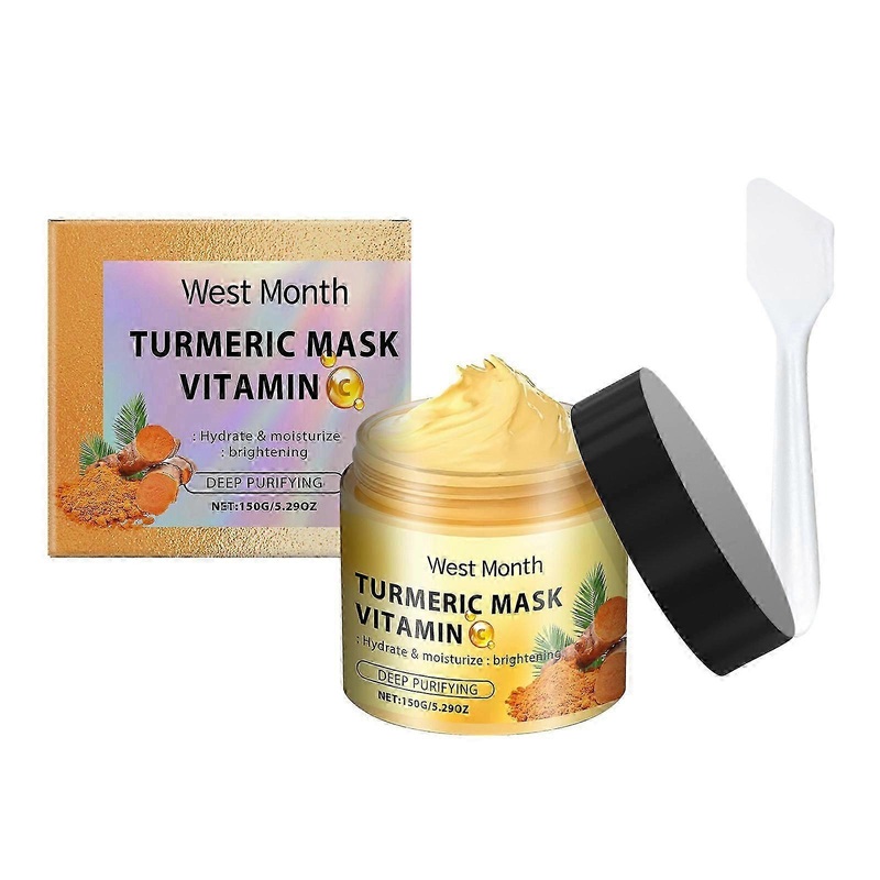 West&Montreal Vitamin C Turmeric Mud Mask Facial Cleansing, Hydrating, Moisturizing, Firming Skin Apply Vitamin C Mud Mask