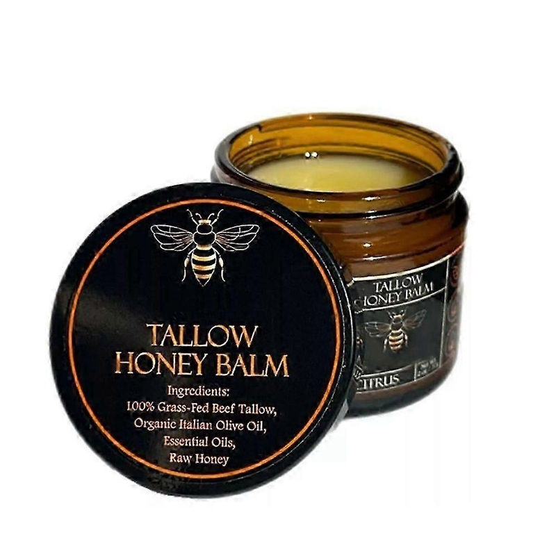 3pcs Organic Grass-Fed Beef Tallow Balm with Raw Honey