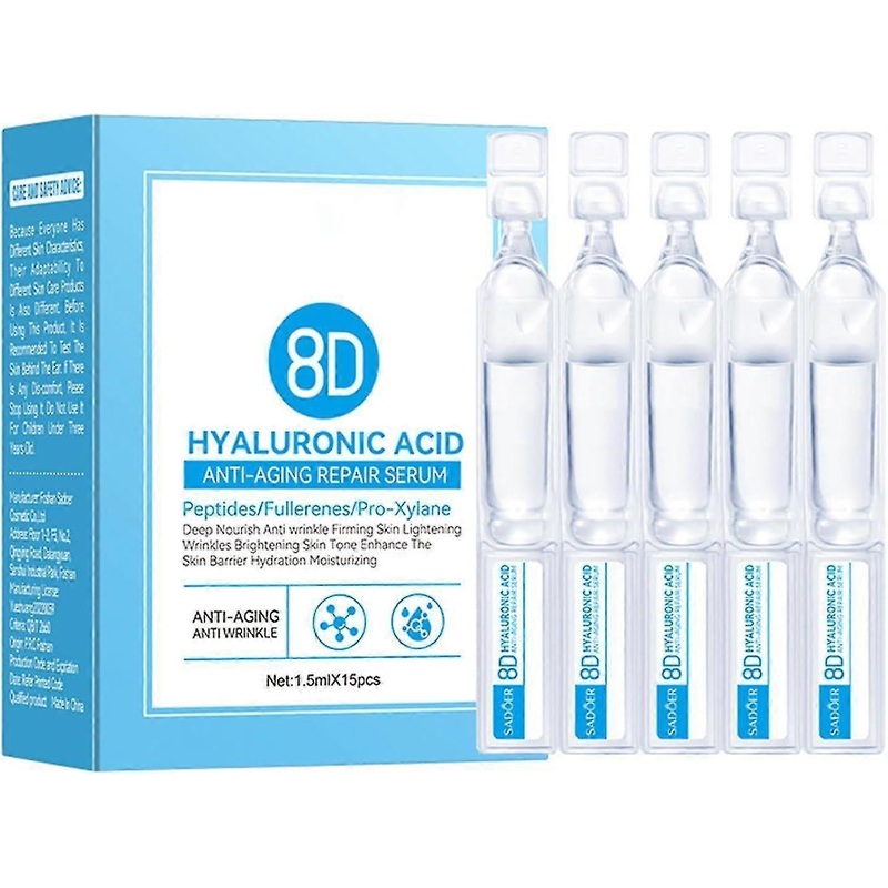 15pcs hyaluronic acid essence facial microneedle essence, hyaluronic acid anti-aging repair essence, ceramide ampoule hyaluronic acid essence