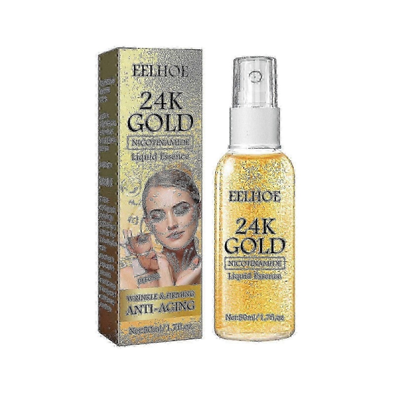 24k Gold Leaf Liquid Anti-Wrinkle Spray Reduces Fine Lines, Hydrates And Lifts Skin Firming Essence