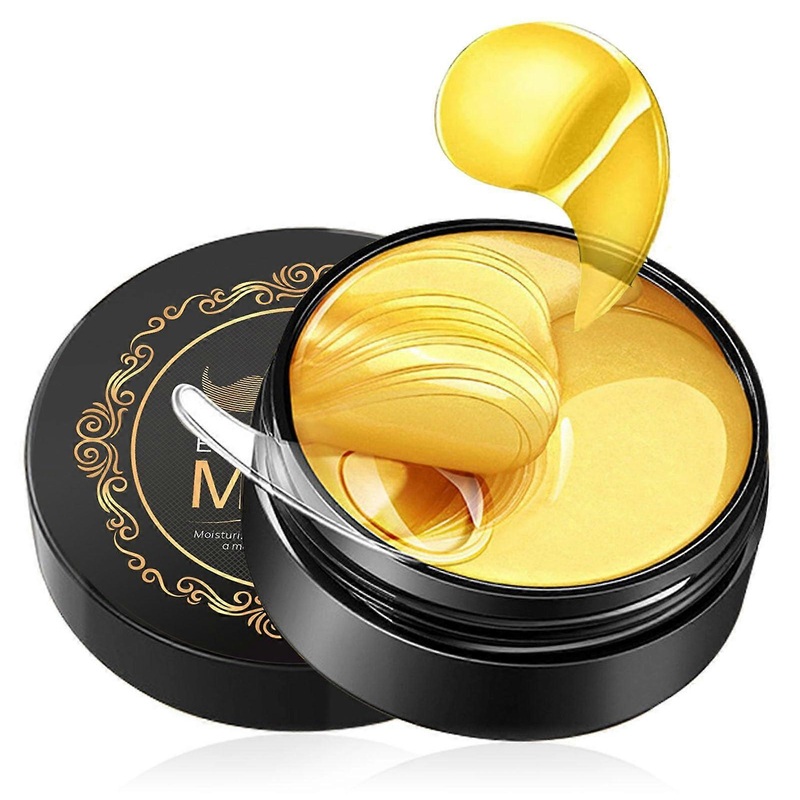 24K Gold Eye Masks For Puffiness Circles And Fine Lines Anti-Aging Hydrating Collagen Patches 60 Count