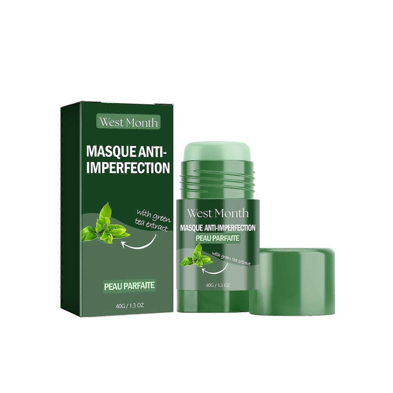 West Month Green Tea Mask Stick Clean Repair Closed Mouth Acne Marks Oil Control Solid Mask