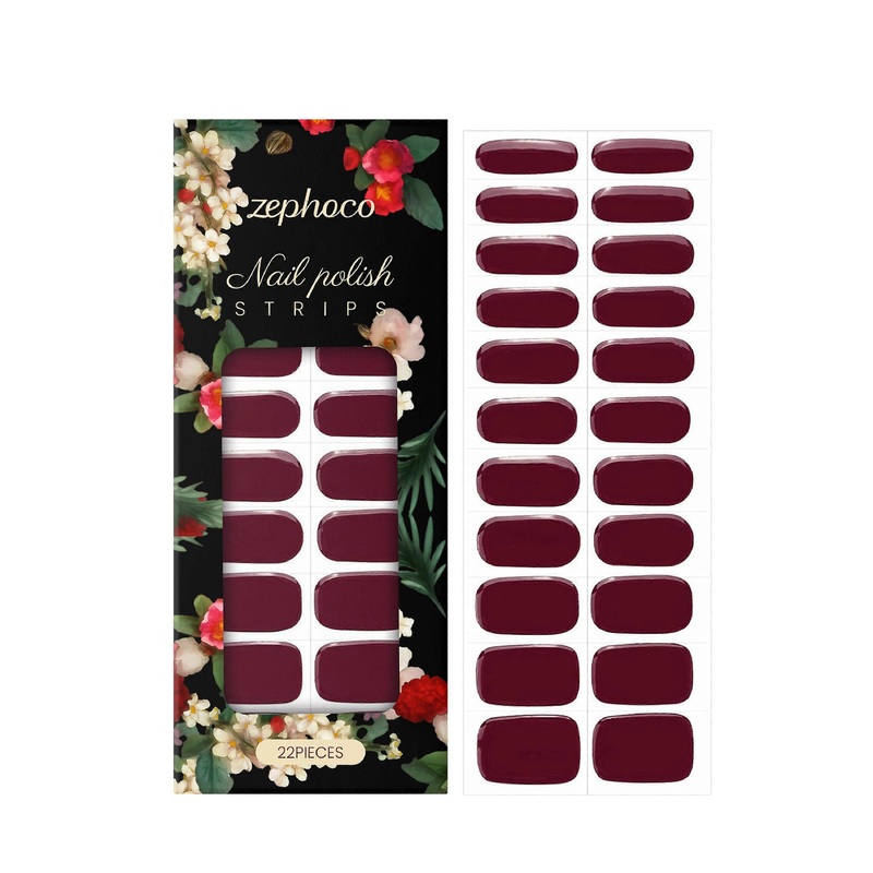 Zephoco Waterproof Nails Decals 3D Glossy Rub-Resistant Waterproof Temperament Red Beautiful Nail Stickers