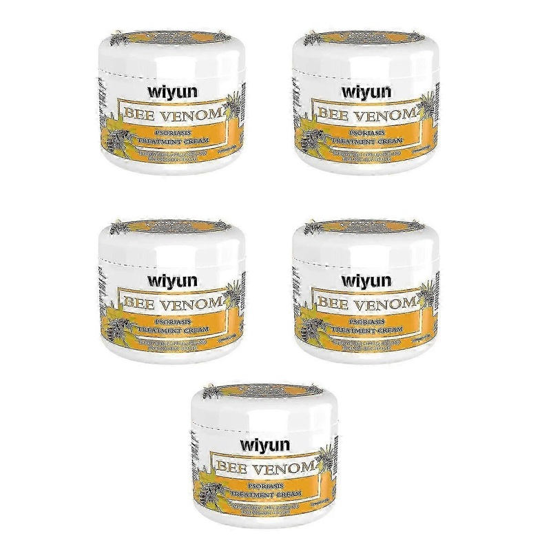 5pcs WIYUN Bee Venom Psoriasis Cream Relieves Skin Redness Anti-Itching Cream Suitable for All Skin