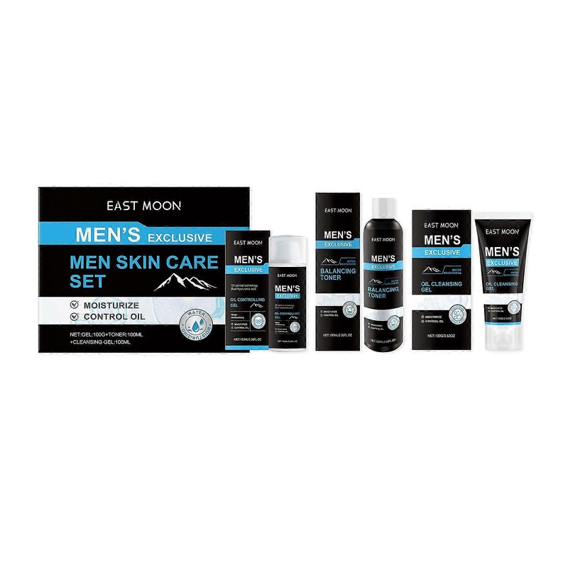 East Moon Men's Oil Control Cleansing Skin Care Set Gentle Hydrating Moisturizing Cleansing Facial Refreshing Oil Control
