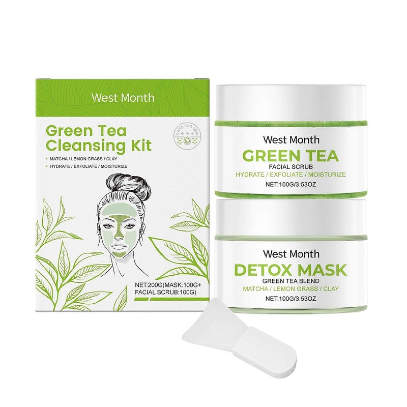 West   Month Green Tea Cleaning Set Skin Cleaning Balance Grease Moisturizing Soft Refreshing Oil Control Kit