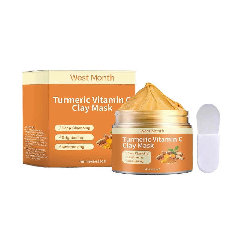 West   Month Turmeric Vitamin C Clay Mask Refreshing Moisturizing Discoloration Improvement Cleansing And Oil Controlling Reducing Acne