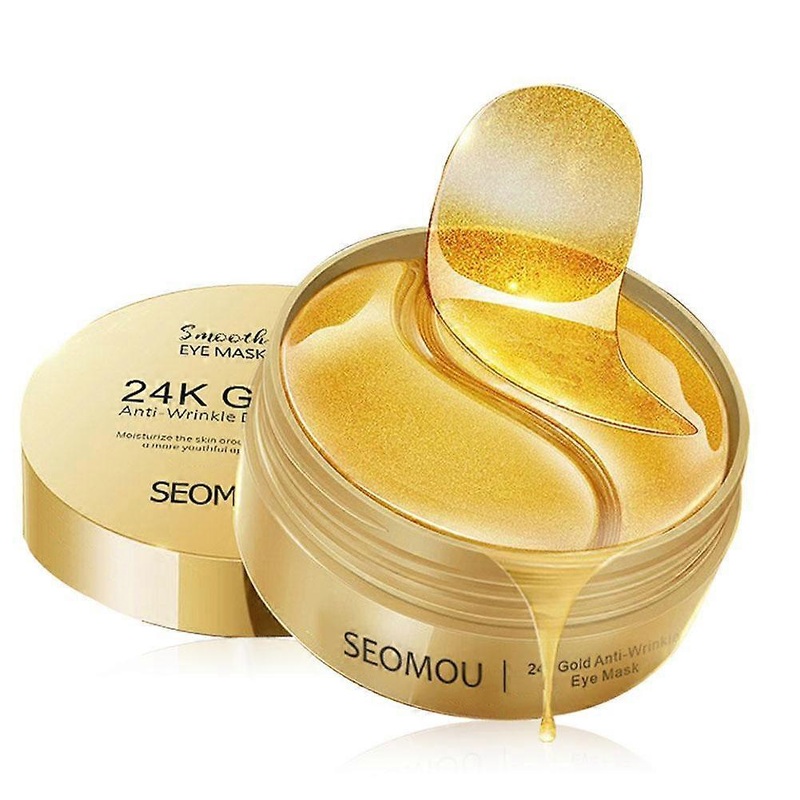 24k gold eye mask (gold jar) (A) $SEOMOU eye mask 24K gold repair dark circles moisturizing seaweed eye mask 60 pieces