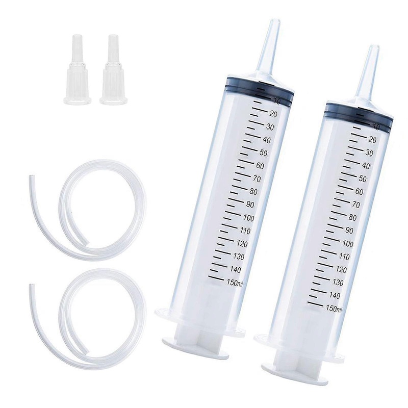 150 ml Plastic Syringe Set, 2 Piece with Hose for Daily Use in Science Laboratories and Factories