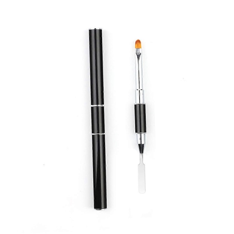 1 Set Multifunctional Nail Art Pen Set Nail Painting Tools Long with Handle Design for Home and Professional Applications Black