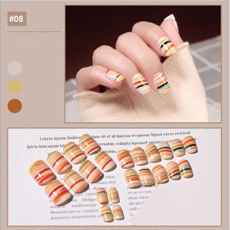 Glossy Marble Cloud Ballerina False Nail Gradient Middle Long Press On Ballet Fake Nails