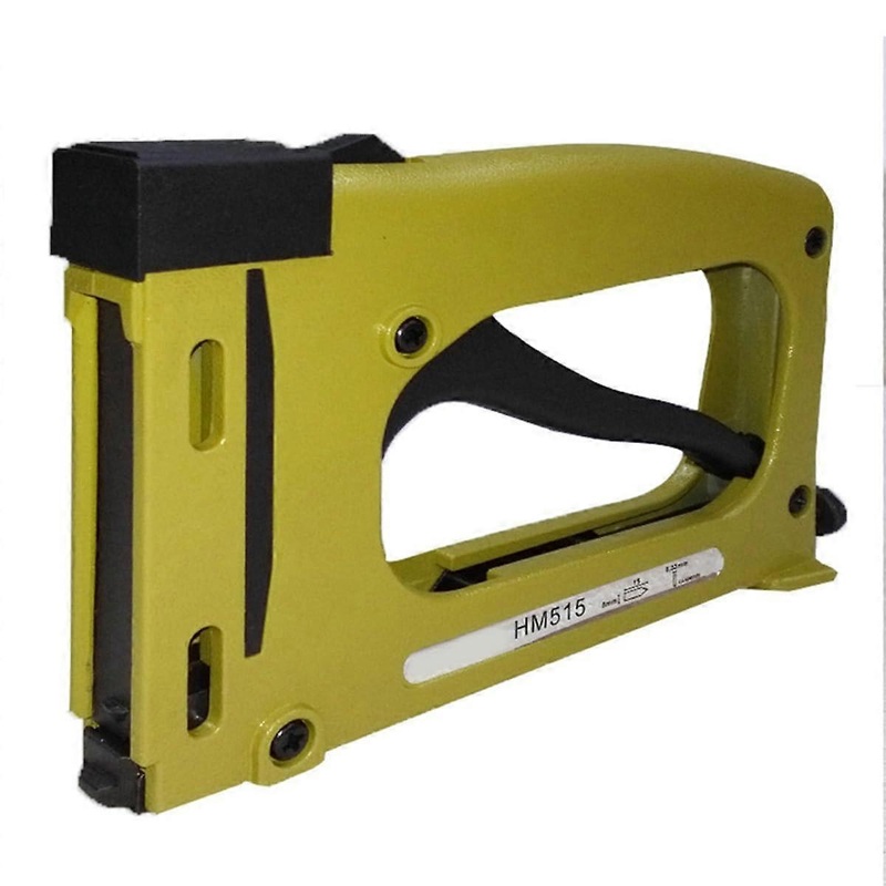 Yellow Metal Hand Stapler for Industrial Art Photo Framing, Portable Nail Tracking System, 10mm Staple Size