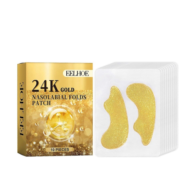 24k Gold Nasolabial Folds Patch, Gently Reduces Fine Lines And Nourishes Facial Firmness And Smoothness