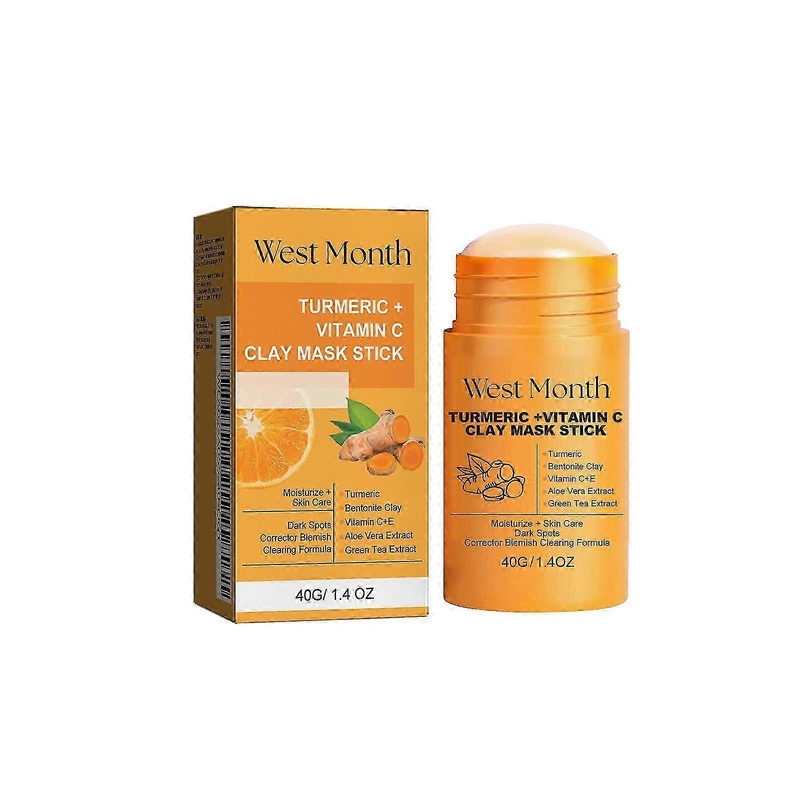 West&Month Ginger Yellow Clay Skin Brightening facial mask Stick Deep Cleansing Shrinking Pores Brightening Skin Tone Smear Mask