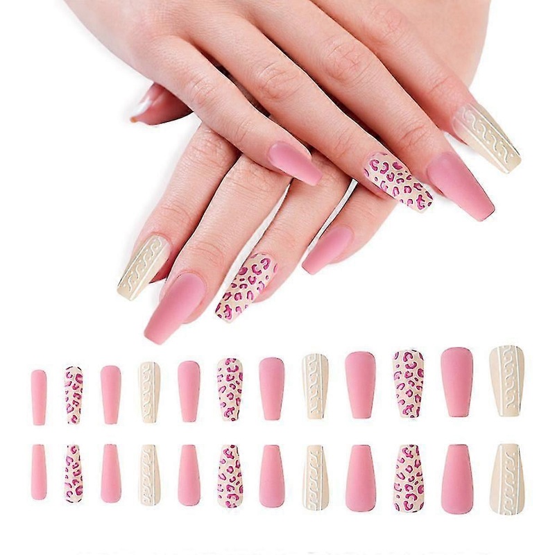 Ballet 24-piece Nails, Matte False Nails, Full Coverage Acrylic Nail Series, Wearable Nail Enhancement, Finished Nail