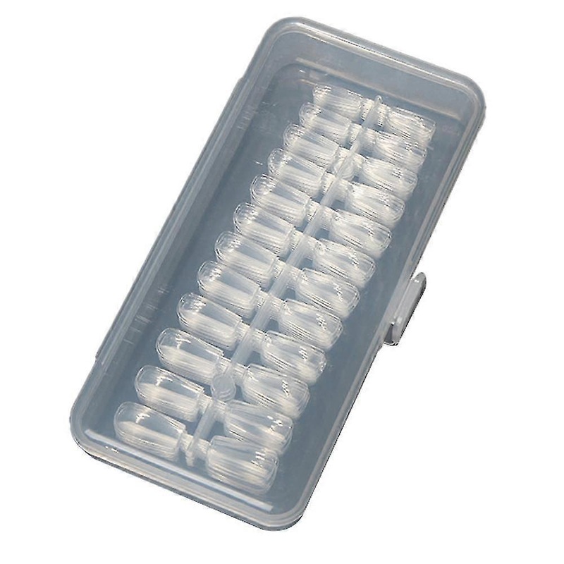 Fake Nail Tips, Long Faux Nails, Clear Abs No Crease Fake Nail Extensions, Square, Round And Almond Shapes For Nail Salon And Diy Nail Art