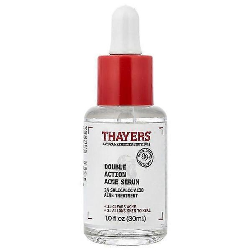 Thayers, Double Action Acne Serum, Acne-Prone Skin, Fragrance-Free, 1 fl oz (30 ml)