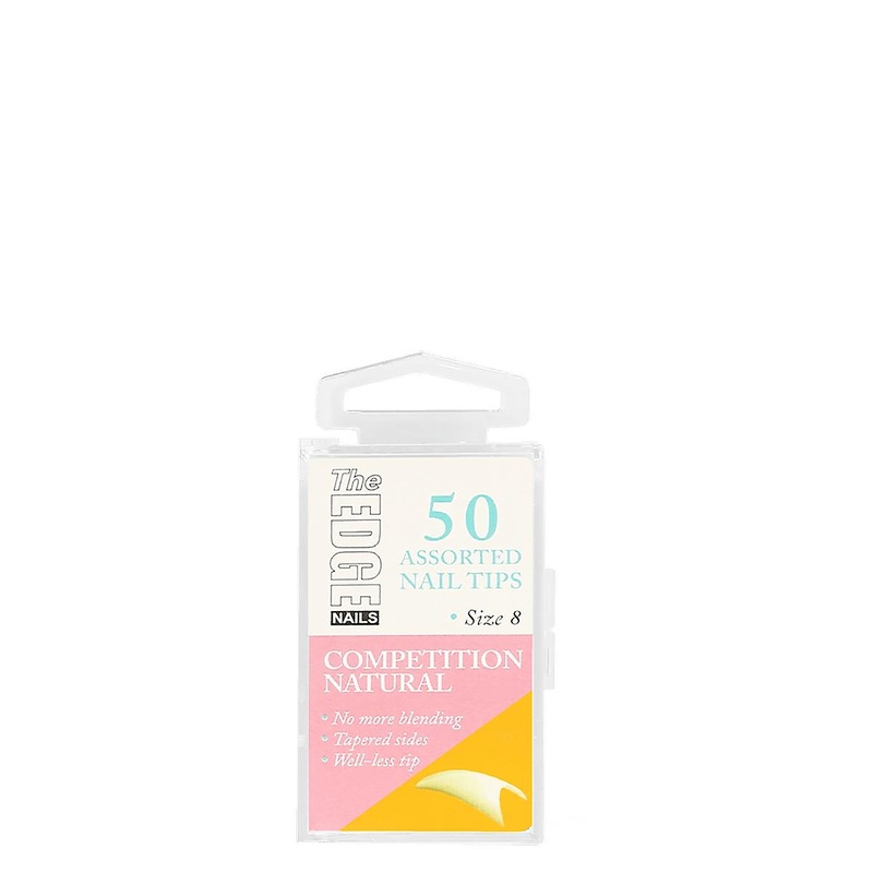 The Edge Nails Competition Natural Assorted Nail Tips Size 8 (50 Pack)