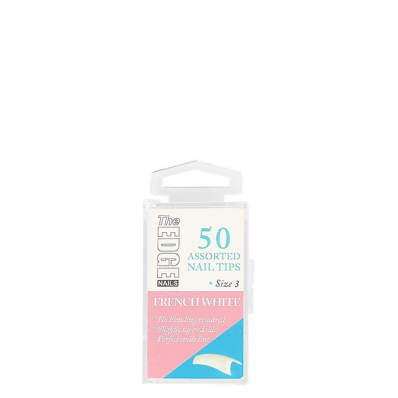 The Edge Nails French White Assorted Nail Tips Size 3 (50 Pack)