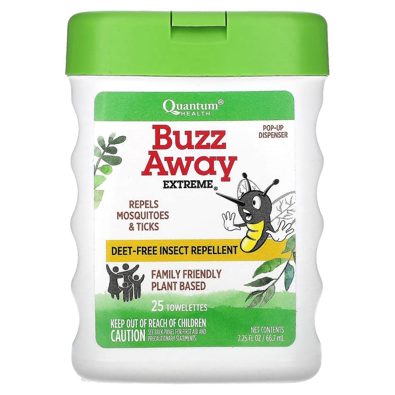 Buzz Away Extreme, Deet-Free Insect Repellent, 25 Towelettes