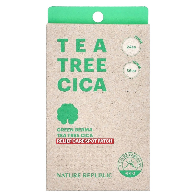 Green Derma Tea Tree Cica, Relief Care Spot Patch, 60 Patches