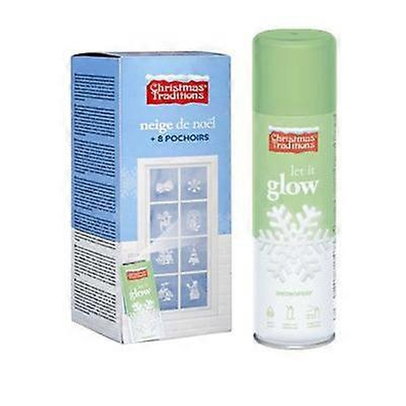 150ml Glow in the Dark Snow Bomb with Christmas Stencils