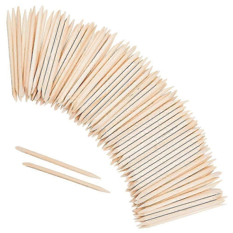 Pointed End Orange Wood Nail Sticks, Double Sided Multi Functional Cuticle Pusher Remover