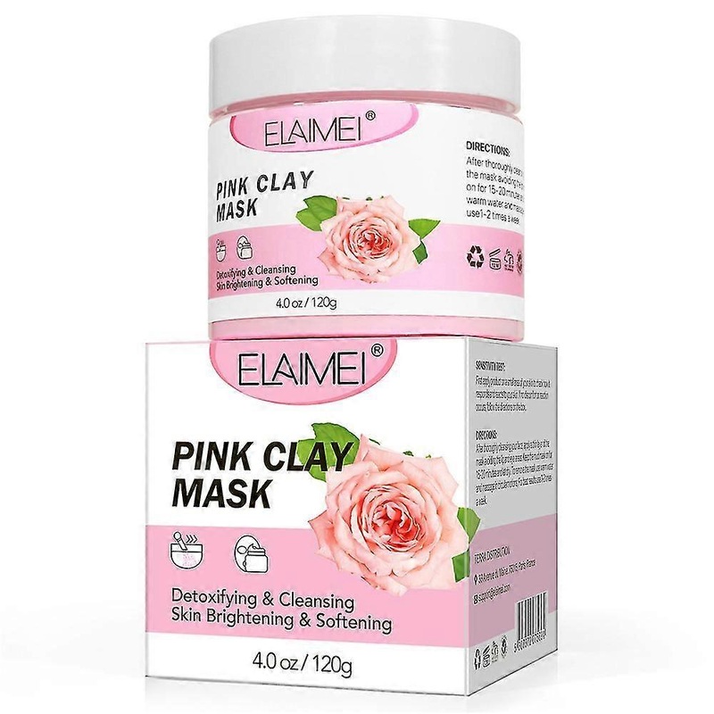 120g Pink Clay Mask Facial Blackhead Remover Deep Cleansing Purifying Pore Mask