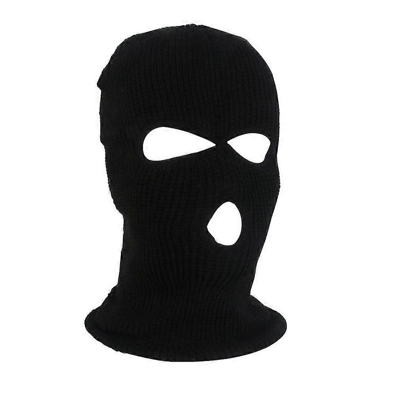 Women Men Plain Balaclava 3 Hole Face Mask Cover Winter Warm Ski Knitted Hat