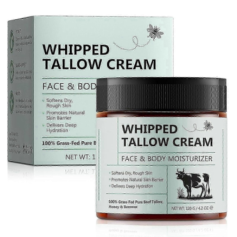 1-3x Grass-Fed Tallow Skin Care Cream 120g Moisturizing Face Body Balm Anti-Aging Beef Tallow Skin Care Kit