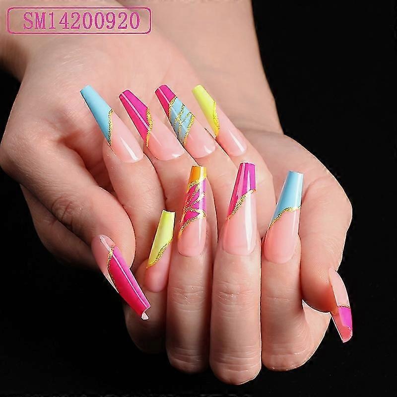 24pcs Short Press On Nails French Oval Fake Nails Tips Acrylic Full Cover For Women And Girls