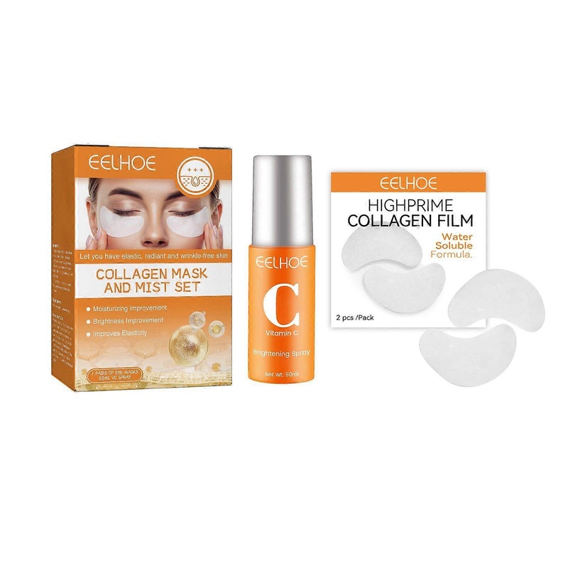 2-Box Collagen Film Mask and Mist Set, Korea Collagen Soluble Film, Highprime Collagen Film, Anti-Wrinkle Lifting Smooths Out Fine Lines and Wrinkles