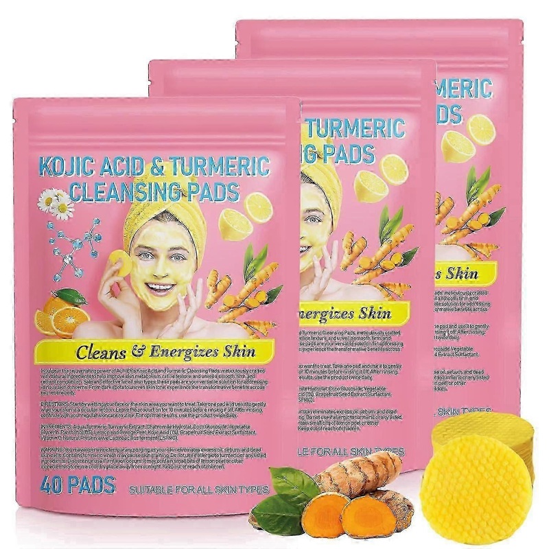 3X Turmeric Cleansing Pads Gentle Skin Care Daily Cleansing Exfoliation