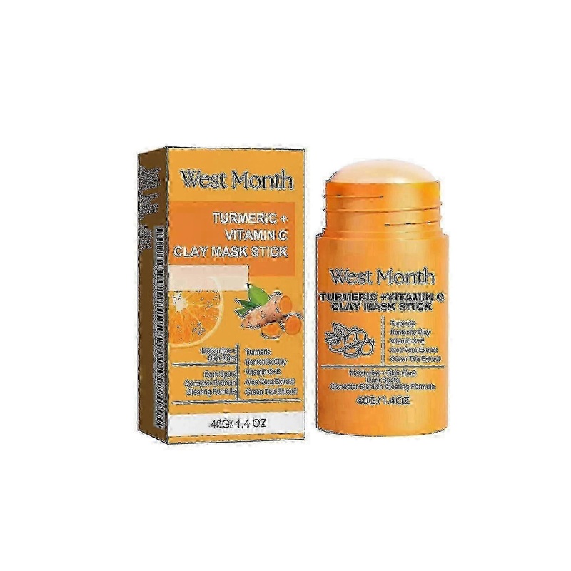 West&Month Turmeric Mud Brightening Mask Stick Deep Cleansing Shrinks Pores Brightens Skin Apply Mud