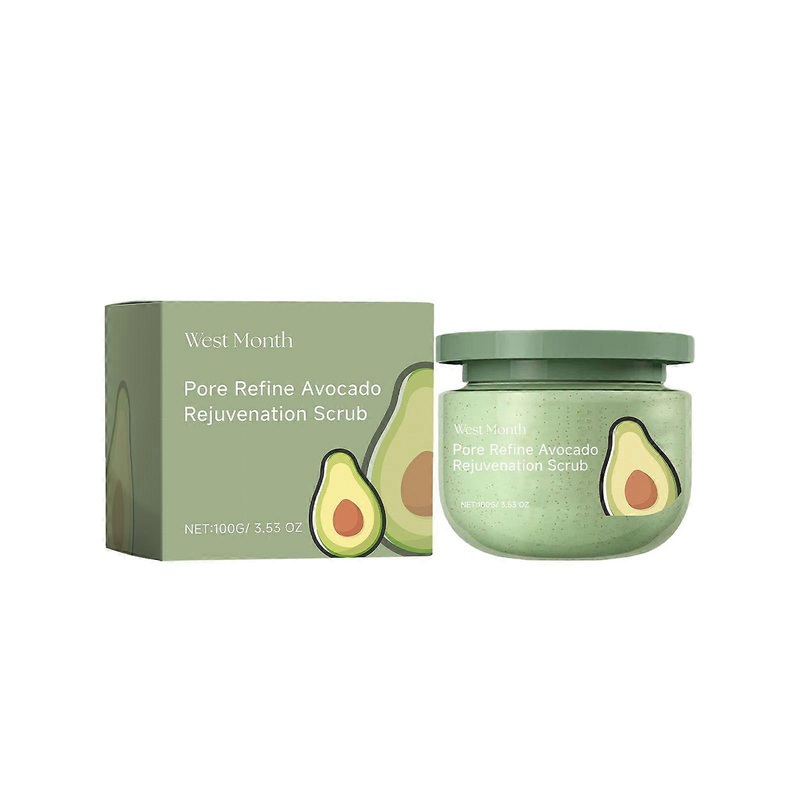 West&Month Avocado Ice Cream Scrub, Moisturizing, Hydrating, Cleansing And Exfoliating Body Scrub