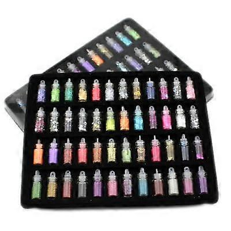 48 in One Nail Jewelry Set Nail Sequ Powder DIY Handmade Toy Material 11x22mm