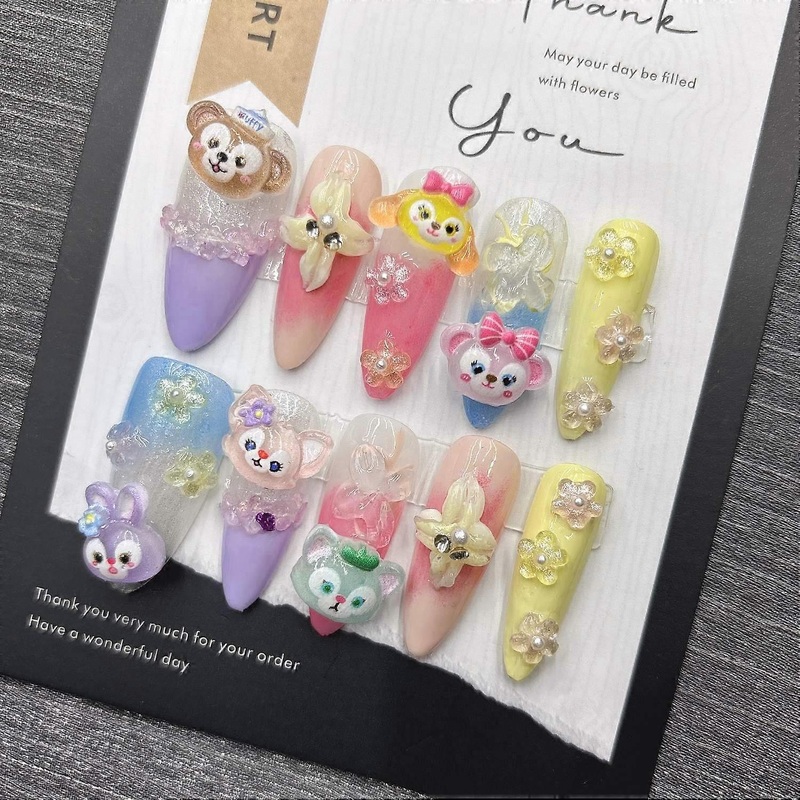 Kawaii Cartoon Press on Nails Handmade False Nail Art