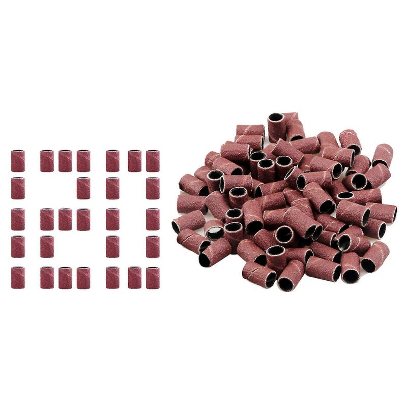 #120 Sanding Caps Sanding Sleeves for Nail Care, 100-Pack Sanding Rollers, Nail Cutter Attachments for Manicure and Pedicure